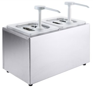 Saucendispenser (mit zwei Pumpenbehältern) 360 x 200 mm GN 1/6 Kunststoff