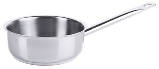 Stielkasserolle, extra niedrig 16 cm Edelstahl