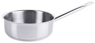 Stielkasserolle, extra niedrig 18 cm Edelstahl
