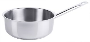 Stielkasserolle, extra niedrig 20 cm Edelstahl