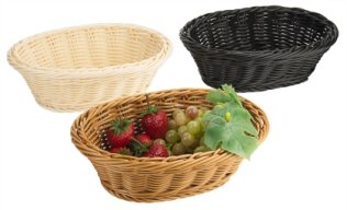 Korb, oval schwarz Kunststoff
