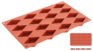 Silikon-Backmatte, RAUTE mit 16 Formen 300 x 175 mm