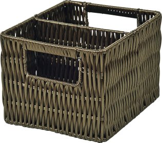 Besteckkorb 18x15x12cm 2 Fächer br. Polyrattan Braun