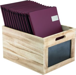 Holzbox mit Kreidetafel 35x28,2x21cm