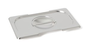 Flachdeckel 141a GN1/4 mit Griffmulde und Ausschnitt für Griffe GN 1/4
