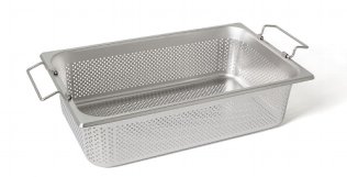 GN-Einsatz gelocht mit Stapelklappgriff 11 144 K GN1/1-140 325 x 530 mm GN 1/1 Edelstahl
