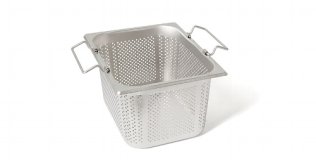 GN-Einsatz gelocht mit Stapelklappgriff 12 194 K GN1/2-190 325 x 265 mm GN 1/2 Edelstahl