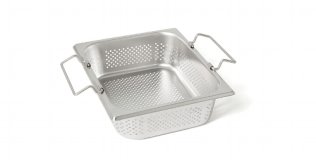 GN-Einsatz gelocht mit Stapelklappgriff 12 094 K GN1/2-90 325 x 265 mm GN 1/2 Edelstahl