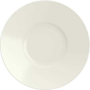 Teller flach rund breite Fahne 31cm weiß, KUMO