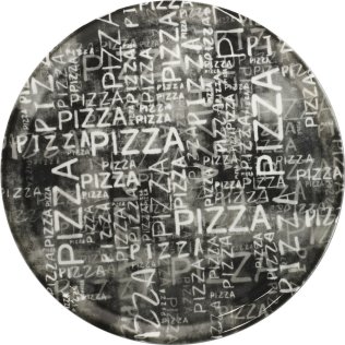 Napoli Black & White Pizzateller 31cm Schwarzweiß Porzellan