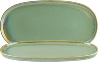 Sage Hygge Servierplatte oval 34x23cm Grün Porzellan