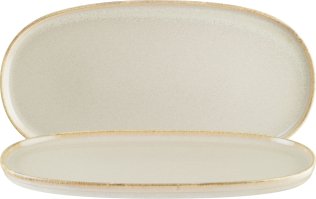 Sand Hygge Servierplatte oval 34x23cm Beige Porzellan