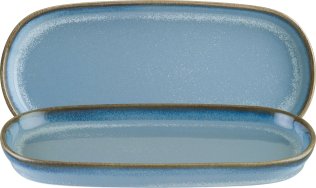 Sky Hygge Platte tief oval 21x10cm Blau Porzellan