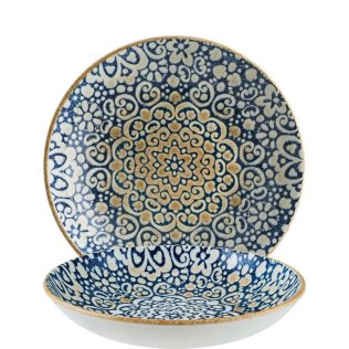 Alhambra Bloom Teller tief 23cm Blau Porzellan