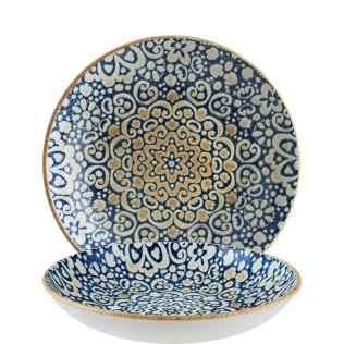 Alhambra Bloom Teller tief 25cm Blau Porzellan