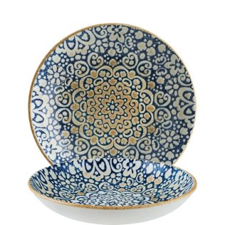 Alhambra Bloom Teller tief 28cm Blau Porzellan