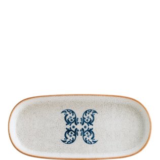 Viento Hygge Platte tief oval 21x10cm Blau Porzellan