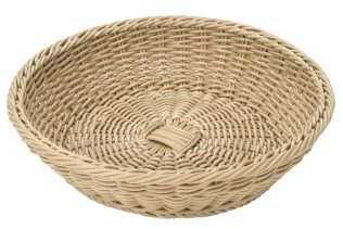 Korb rund 37 cm hellbeige Kunststoff