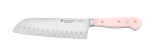 Santoku mit Kullenschliff Pink Himalayan Salt CLASSIC Klingenlänge 17 cm