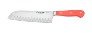 Santoku mit Kullenschliff Coral Peach CLASSIC Klingenlänge 17 cm