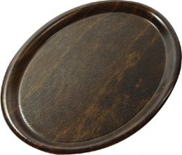Holztablett 26 cm oval mit rutschfester Oberfläche