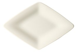 Teller flach Raute 10 cm creme Raffinesse Porzellan