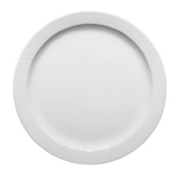 Teller flach schmale Fahne 2549/25 cm weiß Carat Porzellan