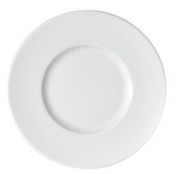 Teller flach breite Fahne 21 cm weiß Maitre Porzellan