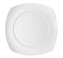 Teller flach coup viereckig mit Spiegel 27 cm weiß Options Porzellan