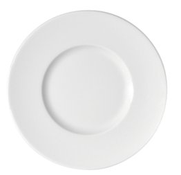 Teller flach breite Fahne 24 cm weiß Maitre Porzellan