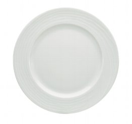 Strukturteller flach breite Fahne 28 cm weiß Maitre Porzellan