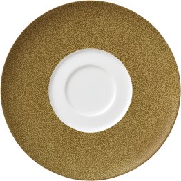 Untertasse rund mit Doppelspiegel 16 cm Pearls Olive Porzellan