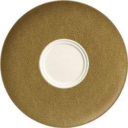 Untertasse rund mit Doppelspiegel 21 cm Pearls Olive Porzellan