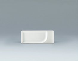 Platte rechteckig Fahne 20 x 8 cm weiß Fine Dining 900 Porzellan