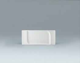 Platte rechteckig Fahne 36 x 16 cm weiß Fine Dining 900 Porzellan