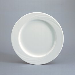 Teller flach Fahne 27 cm weiß, Donna Porzellan