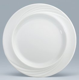 Spezialteller flach Fahne 24 cm weiß, Donna senior Porzellan