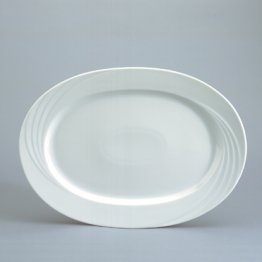 Platte Fahne 33 cm weiß, Donna Porzellan
