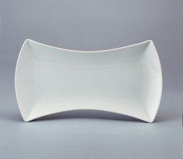 Platte tailliert 45 cm weiß Event Porzellan