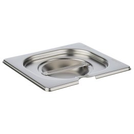GN Deckel Edelstahl mit Löffelaussparung 1/6 175 x 160 mm