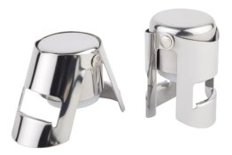 Sektflaschenverschluss 2er Pack 45 x 40 mm Edelstahl