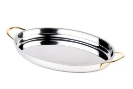 Servierpfanne oval 26,5 x 19,5 cm Edelstahl