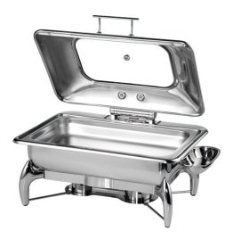 Chafing Dish GLOBE GN 1/1 Glasdeckel 665 x 440 mm Edelstahl