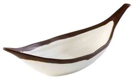 Blattschale -CROCKER- 30 cm creme