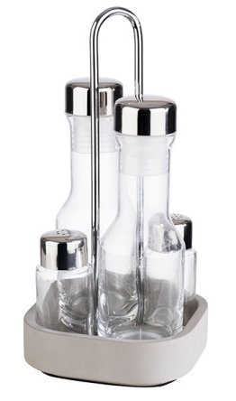 Pfeffer-, Salz-, Essig- und Öl-Menage ELEMENT 125 x mm