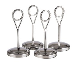 Kartenhalter, 4er Set, Höhe 10,5 cm hochglanzpoliert Edelstahl