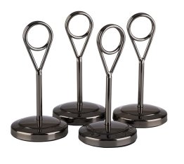 Kartenhalter, 4er Set, Höhe 10,5 cm Gunmetal Edelstahl