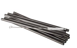Trinkhalme 11er Set Ø 8 mm Gunmetal-Look