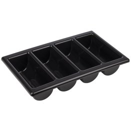 Besteckbehälter GN 1/1 4 Fächer schwarz 530 x 325 mm
