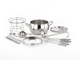 Fondue- und Feuerzangenbowleset TWO IN ONE 300 x 220 mm Edelstahl